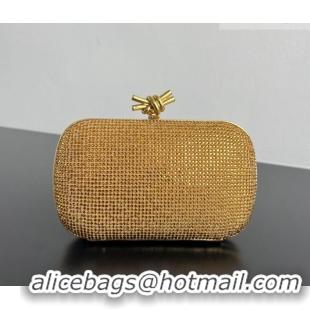 Best Grade Bottega Veneta Classic Knot Clutch in in Suede and Crystals 717622 Gold 2026