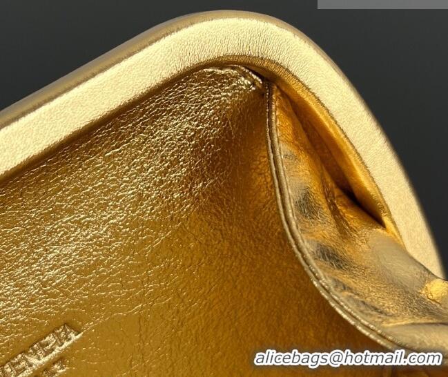 Best Grade Bottega Veneta Classic Knot Clutch in in Suede and Crystals 717622 Gold 2026