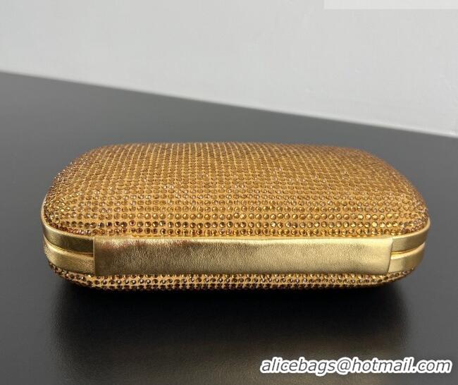 Best Grade Bottega Veneta Classic Knot Clutch in in Suede and Crystals 717622 Gold 2026