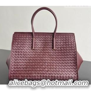 Shop Discount Bottega Veneta Barbara Tote Bag in Intrecciato Leather 868327 Deep Mahogany Red 2026