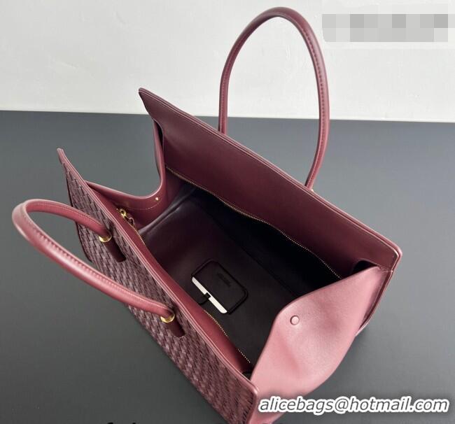 Shop Discount Bottega Veneta Barbara Tote Bag in Intrecciato Leather 868327 Deep Mahogany Red 2026