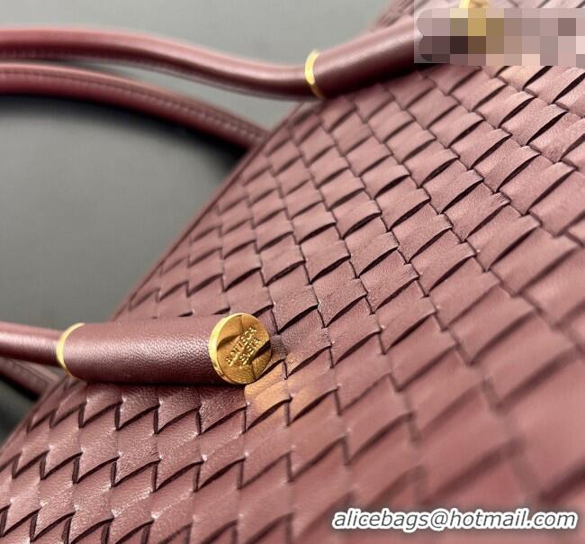 Shop Discount Bottega Veneta Barbara Tote Bag in Intrecciato Leather 868327 Deep Mahogany Red 2026