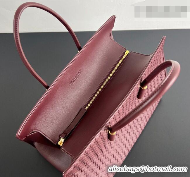 Shop Discount Bottega Veneta Barbara Tote Bag in Intrecciato Leather 868327 Deep Mahogany Red 2026