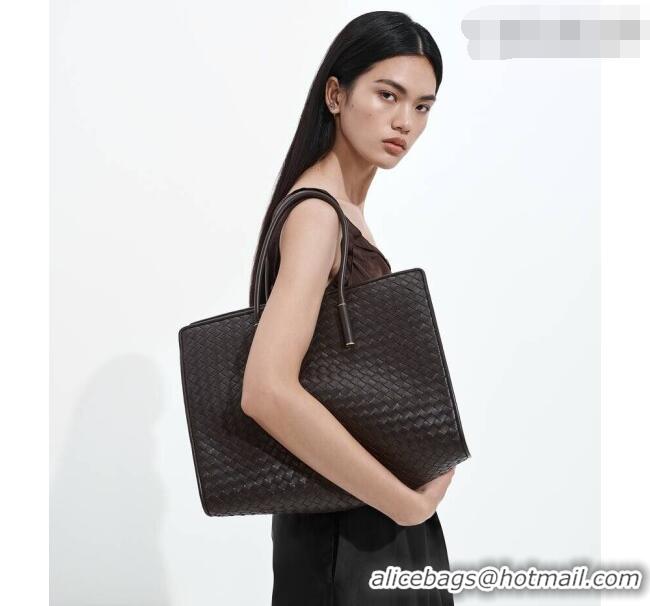 Top Grade Bottega Veneta Barbara Tote Bag in Intrecciato Leather 868327 Espresso Brown 2026