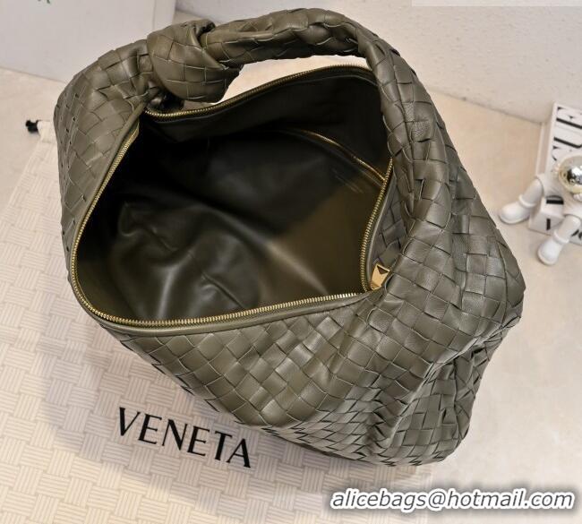 Most Popular Bottega Veneta Medium Jodie Bag in Intrecciato Leather 600263 Khaki Green 2026