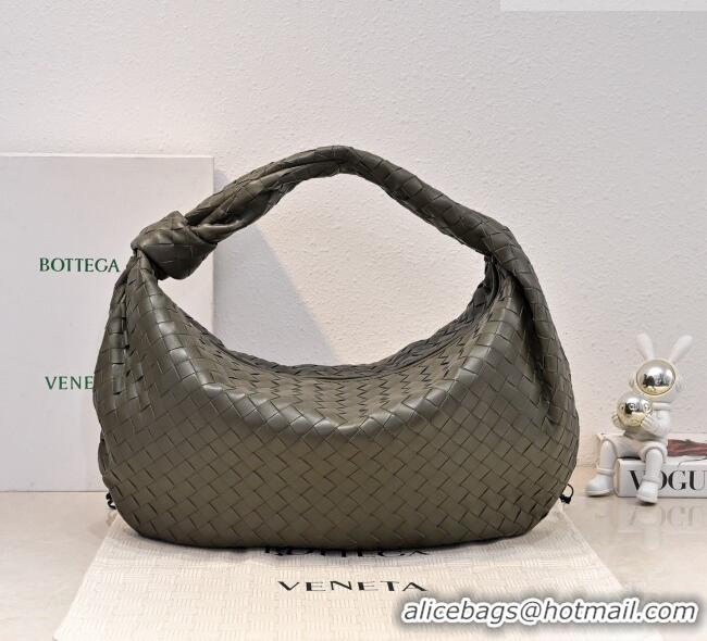 Most Popular Bottega Veneta Medium Jodie Bag in Intrecciato Leather 600263 Khaki Green 2026