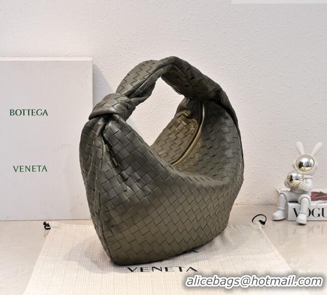 Most Popular Bottega Veneta Medium Jodie Bag in Intrecciato Leather 600263 Khaki Green 2026