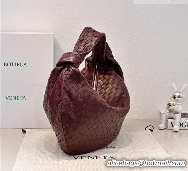 Promotional Bottega Veneta Medium Jodie Bag in Intrecciato Leather 600263 Burgundy 2026