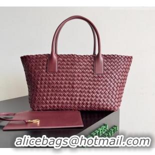 Best Quality Bottega Veneta Medium Cabat Tote Bag 32cm in Intrecciato Leather BV040205 Burgundy 2026