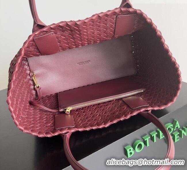 Best Quality Bottega Veneta Medium Cabat Tote Bag 32cm in Intrecciato Leather BV040205 Burgundy 2026