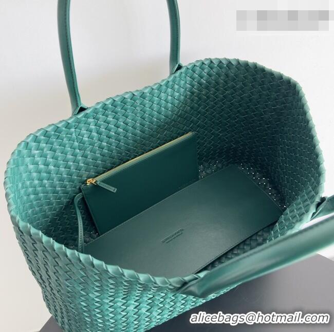 Cheap Bottega Veneta Medium Cabat Tote Bag 32cm in Intrecciato Leather BV040205 Emerald Green 2026