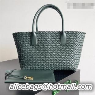 Sophisticated Bottega Veneta Medium Cabat Tote Bag 32cm in Intrecciato Leather BV040205 Dark Green 2026