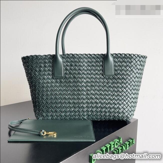 Sophisticated Bottega Veneta Medium Cabat Tote Bag 32cm in Intrecciato Leather BV040205 Dark Green 2026