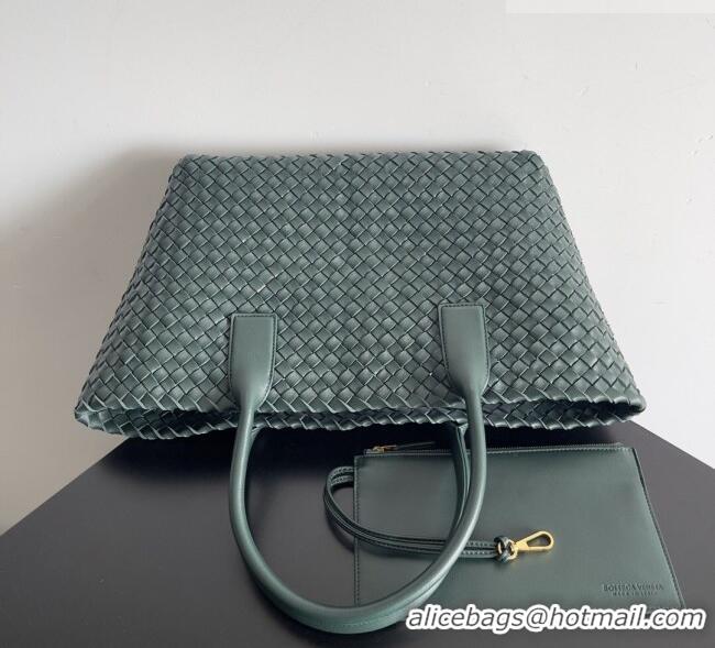 Sophisticated Bottega Veneta Medium Cabat Tote Bag 32cm in Intrecciato Leather BV040205 Dark Green 2026