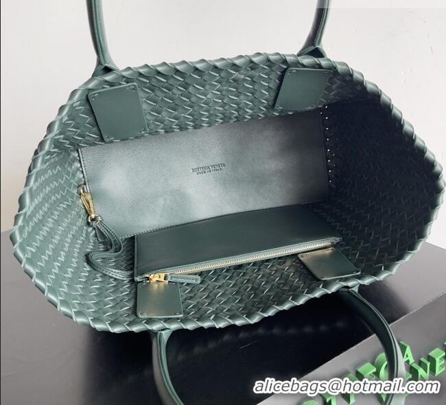 Sophisticated Bottega Veneta Medium Cabat Tote Bag 32cm in Intrecciato Leather BV040205 Dark Green 2026