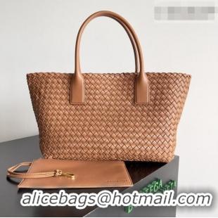 Luxury Cheap Bottega Veneta Medium Cabat Tote Bag 32cm in Intrecciato Leather BV040205 Gold Brown 2026