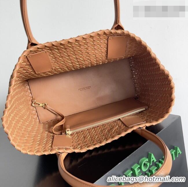 Luxury Cheap Bottega Veneta Medium Cabat Tote Bag 32cm in Intrecciato Leather BV040205 Gold Brown 2026