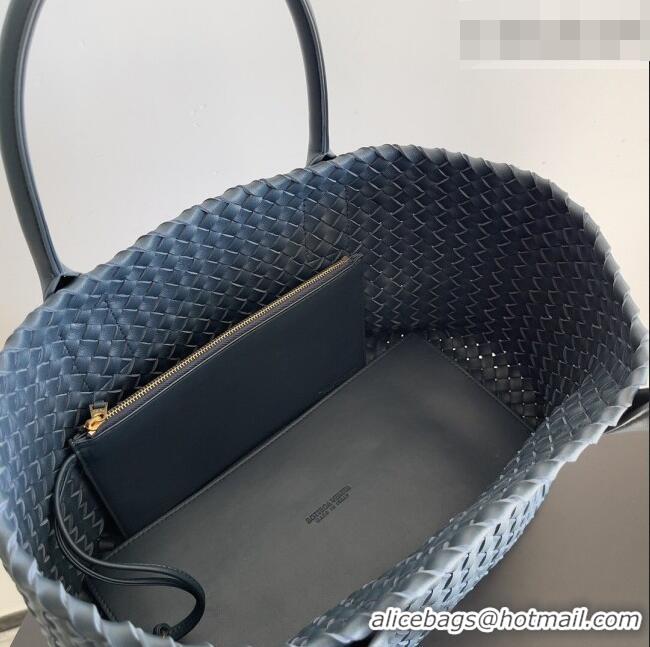 Famous Brand Bottega Veneta Medium Cabat Tote Bag 32cm in Intrecciato Leather BV040205 Dark Blue 2026