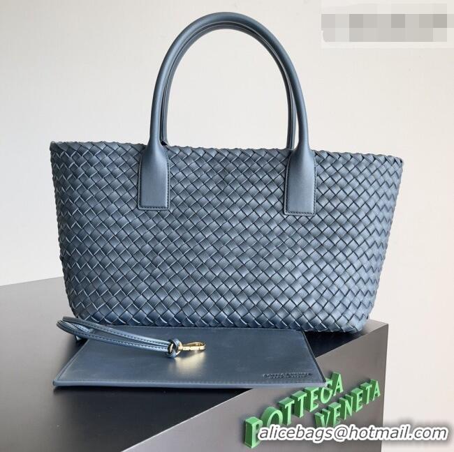 Famous Brand Bottega Veneta Medium Cabat Tote Bag 32cm in Intrecciato Leather BV040205 Dark Blue 2026