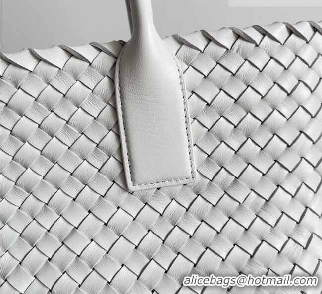 Well Crafted Bottega Veneta Medium Cabat Tote Bag 32cm in Intrecciato Leather BV040205 White 2026