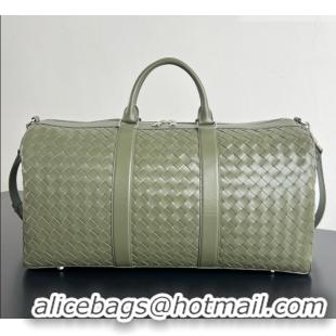 Top Grade Bottega Veneta Cabin Duffle Travel Bag in Intrecciato Leather 795287 Green 2026
