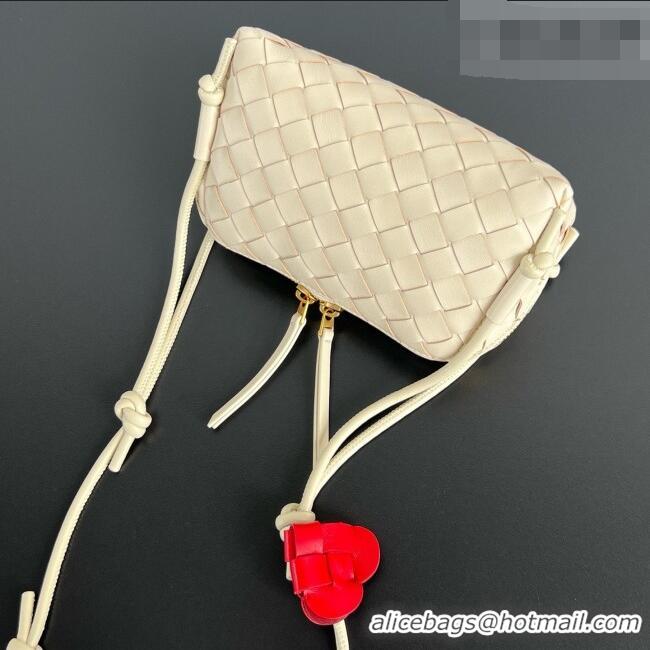 Good Looking Bottega Veneta Heart Intrecciato Leather Concert Pouch Mini Bag 794258 White 2026