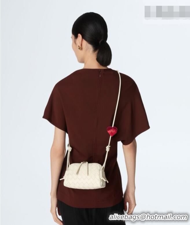 Good Looking Bottega Veneta Heart Intrecciato Leather Concert Pouch Mini Bag 794258 White 2026