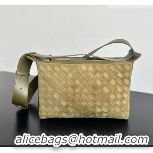 Promotional Bottega Veneta Tribeca Bag in Intrecciato Suede Leather 836016 Green 2026