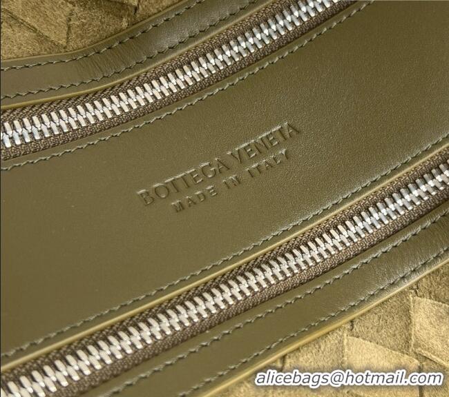 Promotional Bottega Veneta Tribeca Bag in Intrecciato Suede Leather 836016 Green 2026
