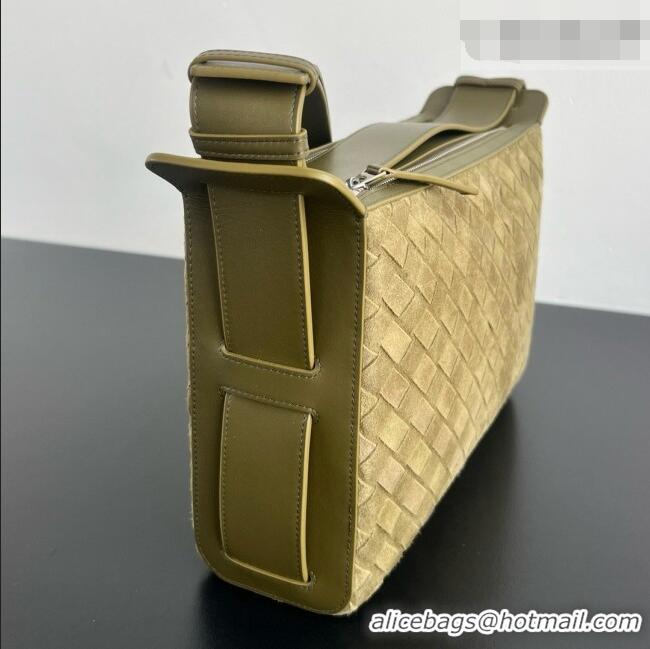 Promotional Bottega Veneta Tribeca Bag in Intrecciato Suede Leather 836016 Green 2026