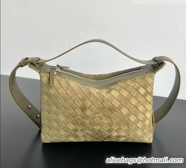 Promotional Bottega Veneta Tribeca Bag in Intrecciato Suede Leather 836016 Green 2026