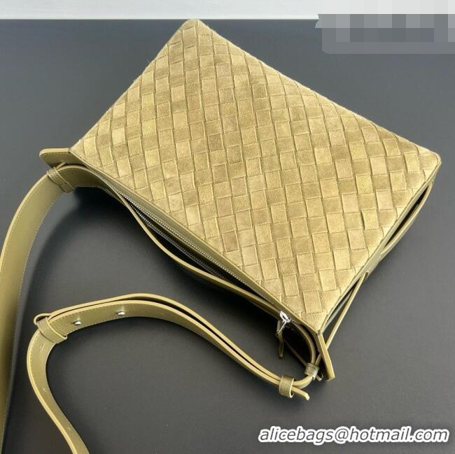 Promotional Bottega Veneta Tribeca Bag in Intrecciato Suede Leather 836016 Green 2026