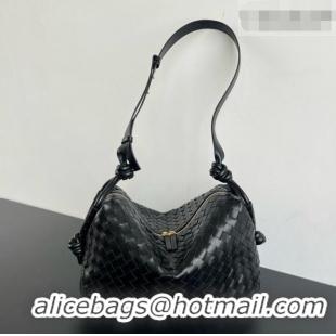 New Design Bottega Veneta Men's Large Loop Camera Bag in Intrecciato Leather 796619 Black 2026
