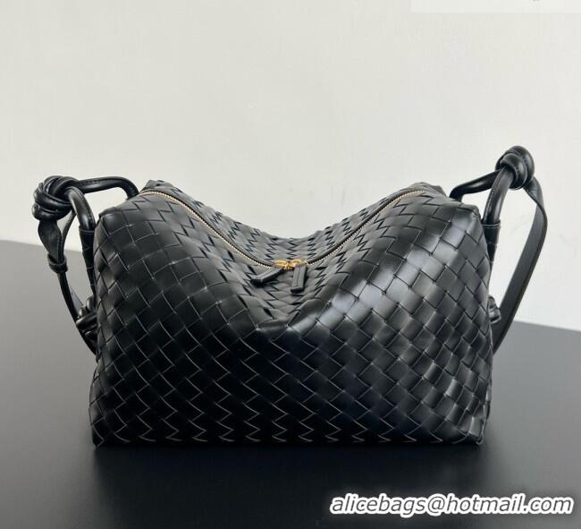 New Design Bottega Veneta Men's Large Loop Camera Bag in Intrecciato Leather 796619 Black 2026