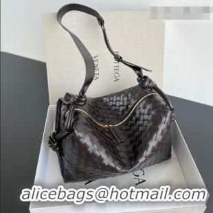 Discount Bottega Veneta Mens Large Loop Camera Bag in Intrecciato Leather 796619 Chocolate Brown 2026