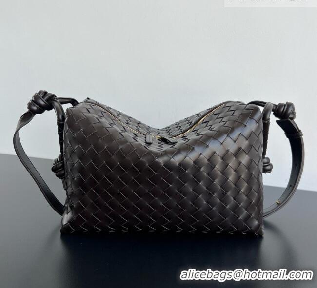 Discount Bottega Veneta Mens Large Loop Camera Bag in Intrecciato Leather 796619 Chocolate Brown 2026