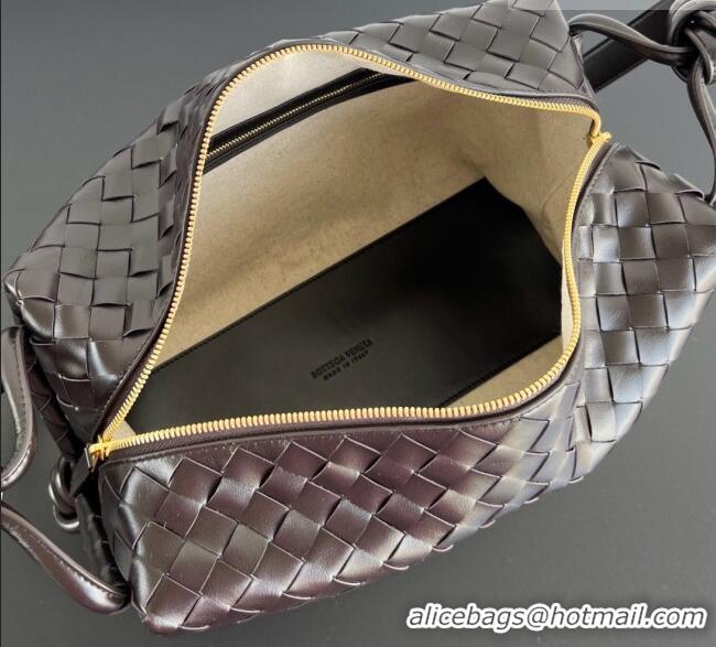 Discount Bottega Veneta Mens Large Loop Camera Bag in Intrecciato Leather 796619 Chocolate Brown 2026