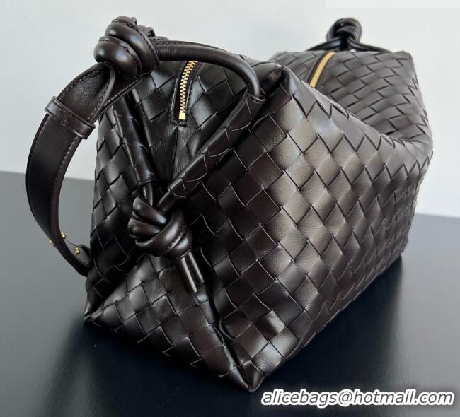 Discount Bottega Veneta Mens Large Loop Camera Bag in Intrecciato Leather 796619 Chocolate Brown 2026