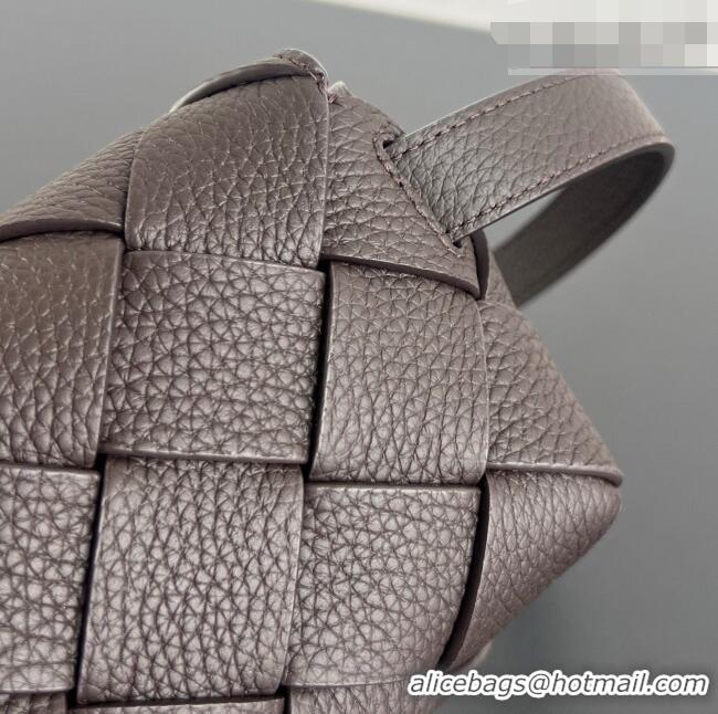 Best Quality Bottega Veneta Mens Diago Belt Bag in Intrecciato Grained Leather 805773 Chocolate Brown 2026