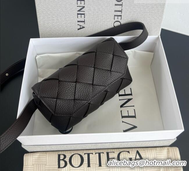 Best Quality Bottega Veneta Mens Diago Belt Bag in Intrecciato Grained Leather 805773 Chocolate Brown 2026