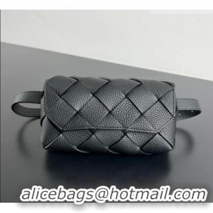 Inexpensive Bottega Veneta Mens Diago Belt Bag in Intrecciato Grained Leather 805773 Black 2026