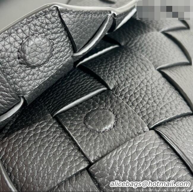 Inexpensive Bottega Veneta Mens Diago Belt Bag in Intrecciato Grained Leather 805773 Black 2026