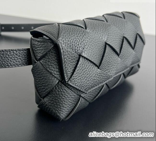 Inexpensive Bottega Veneta Mens Diago Belt Bag in Intrecciato Grained Leather 805773 Black 2026