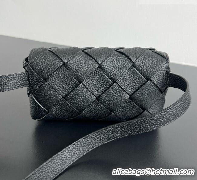 Inexpensive Bottega Veneta Mens Diago Belt Bag in Intrecciato Grained Leather 805773 Black 2026