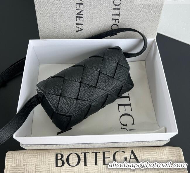 Inexpensive Bottega Veneta Mens Diago Belt Bag in Intrecciato Grained Leather 805773 Black 2026