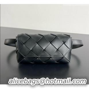 Original Cheap Bottega Veneta Mens Diago Belt Bag in Intrecciato Leather 805773 Black 2026