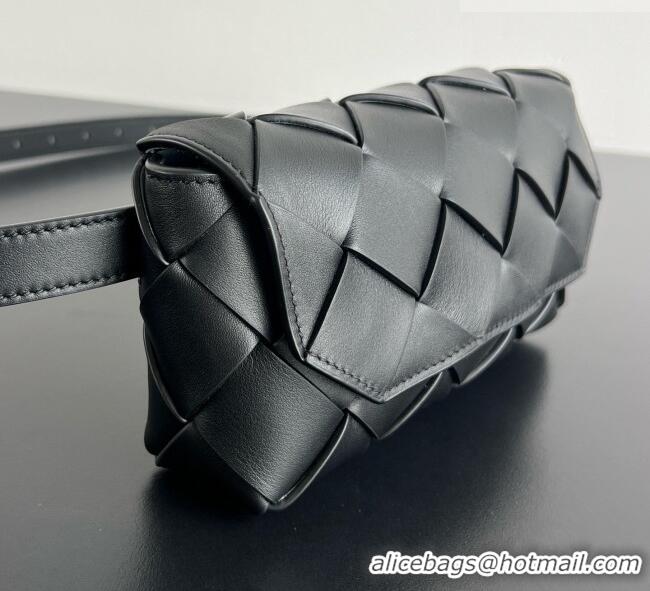 Original Cheap Bottega Veneta Mens Diago Belt Bag in Intrecciato Leather 805773 Black 2026
