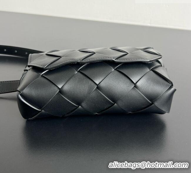 Original Cheap Bottega Veneta Mens Diago Belt Bag in Intrecciato Leather 805773 Black 2026