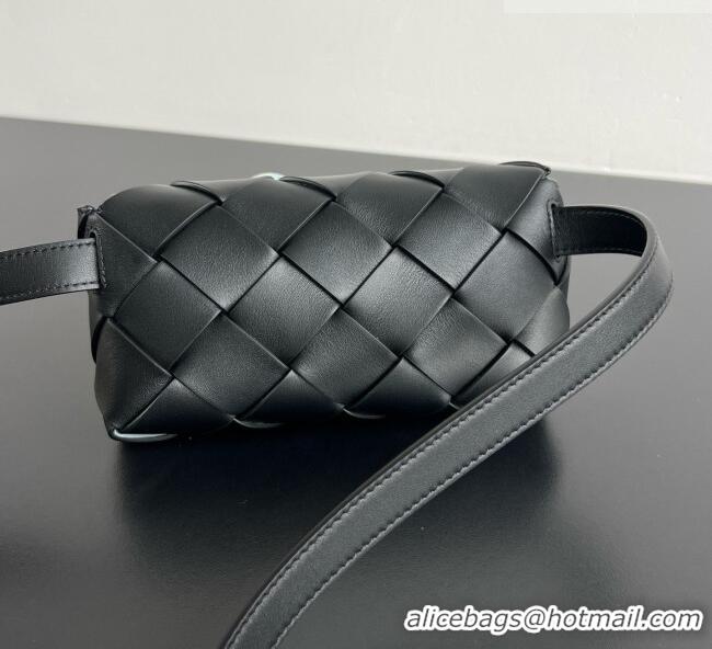 Original Cheap Bottega Veneta Mens Diago Belt Bag in Intrecciato Leather 805773 Black 2026