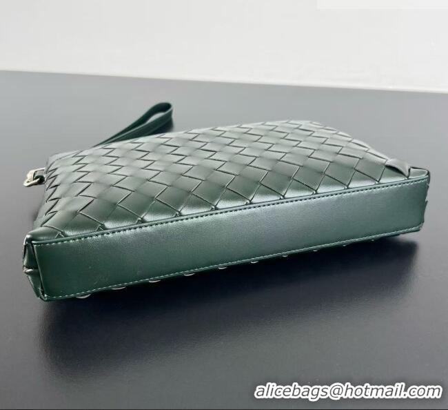 Well Crafted Bottega Veneta Mens Intrecciato Prism Pouch in Intrecciato Leather 795712 Green 2026